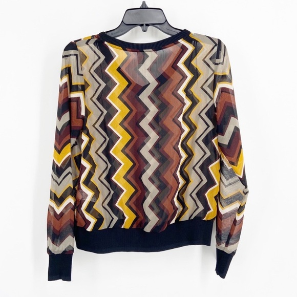 MISSONI for TARGET Zig Zag Sheer V-Neck Blouse NWT - Picture 3 of 6